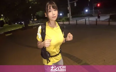 【200GANA-1802】【夜ランニング女子ナンパ！】夜の公園を走る清純スレンダー美女！半ば強引に引き留めホテルへ誘い、スケベな美巨乳ストレッチからの大量潮吹き&イキ過ぎて涙目セックス！